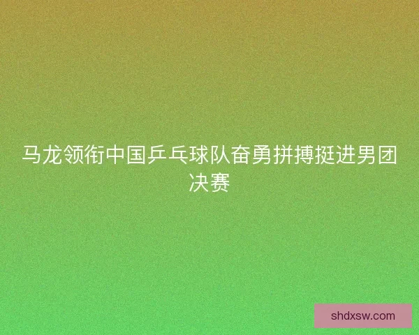 马龙领衔中国乒乓球队奋勇拼搏挺进男团决赛