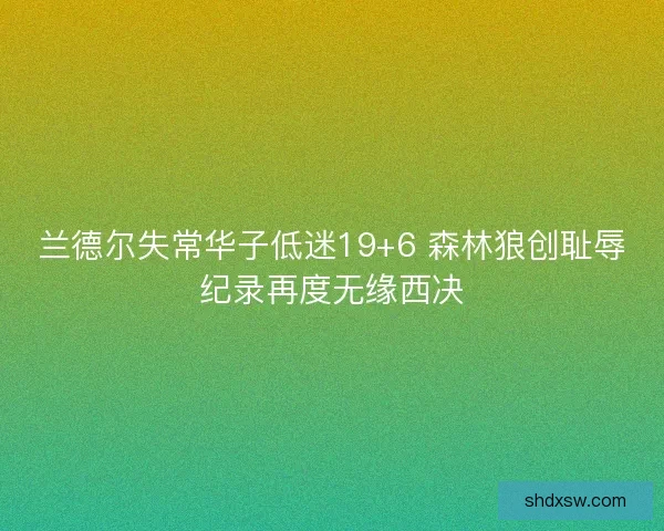 兰德尔失常华子低迷19+6 森林狼创耻辱纪录再度无缘西决